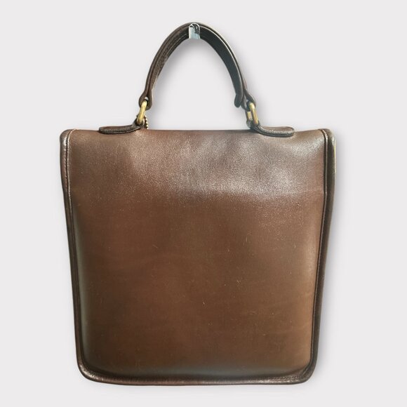 VTG Coach Station Bag 5130 Mahogany Leather Brass Crossbody Satchel 90s USA + Ta - Picture 5 of 9